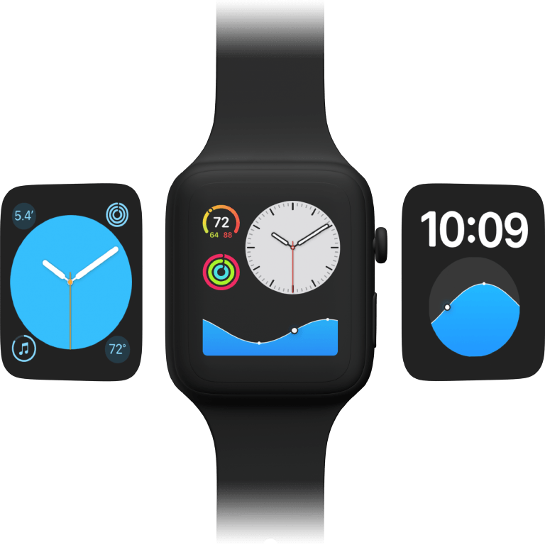 Instant tide levels with always-on watch complications.